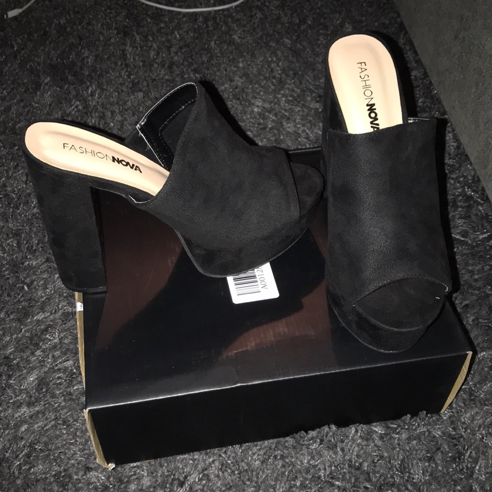 Black Suede Open Toe heel